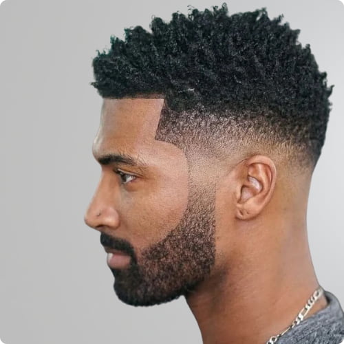 Black Male Mid Taper Fade