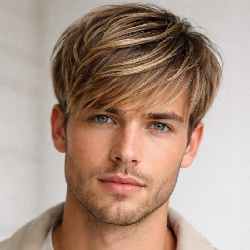 Blonde Side Swept Fringe