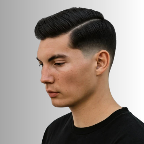 Comb Over Temple Fade