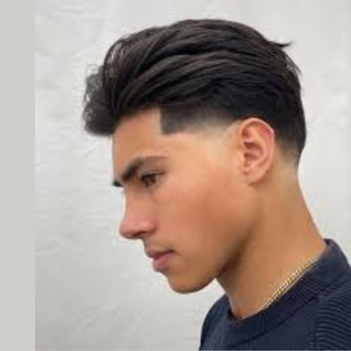 Combed-Back Taper Fade Hairstyle