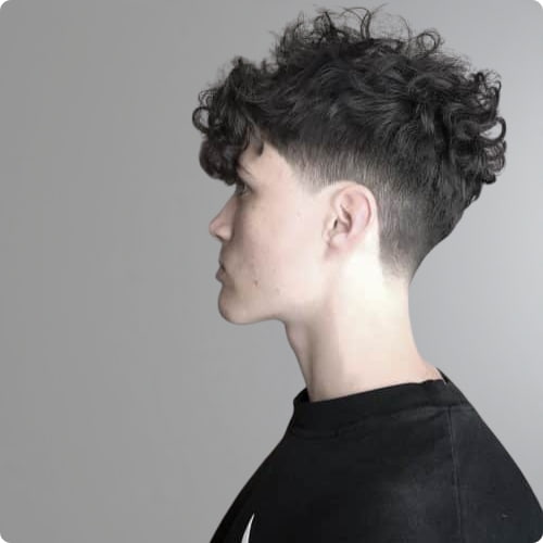 Curly Fringe with a Fade