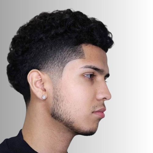 Curly Temple Fade