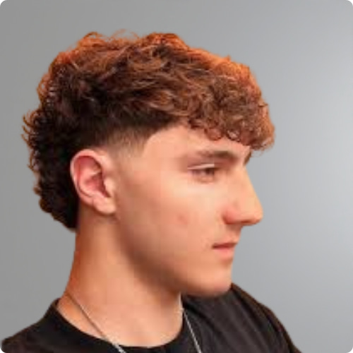 Curly Textured Fringe Mullet