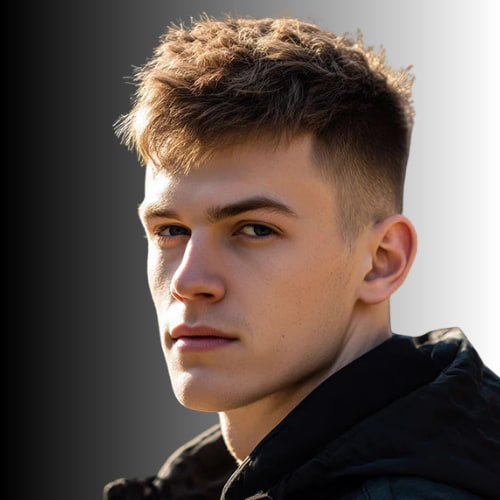 Dark Texture Sweep Haircut