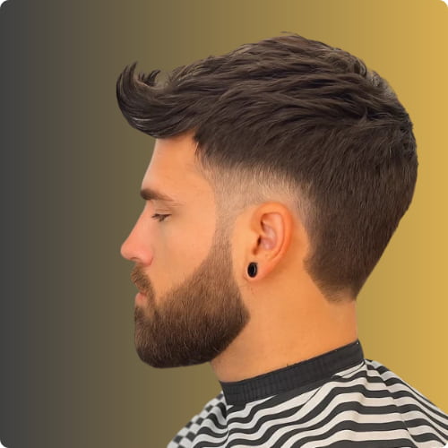 High Burst Fade Spiky Mullet