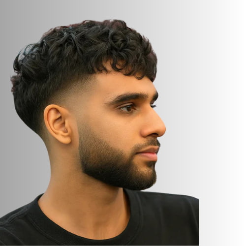 Degradê alto (High Taper Fade) para cabelo encaracolado
