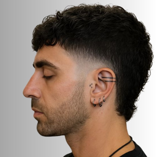 Mullet com degradê alto