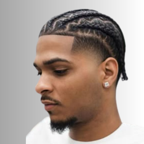 High Taper Fade com tranças