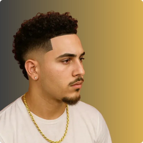 Line-Up and Curls Burst Fade