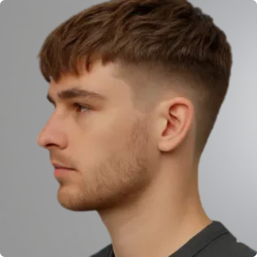 Low Fade Textured Fringe