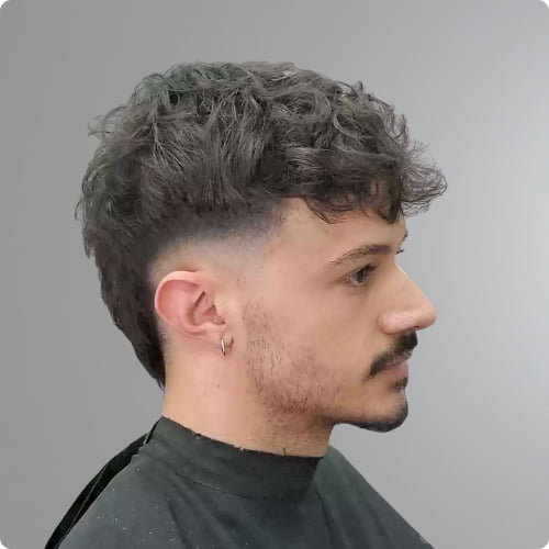 Messy Fringe with a Mid Fade
