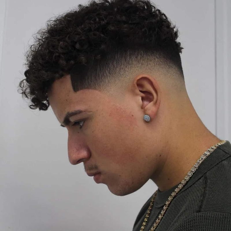 Mid Fade with Curls Hairstyle