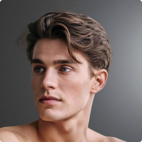Mid-Parted Brush Back 