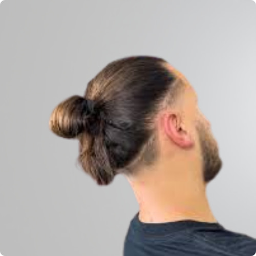 Mid Taper Fade Man Bun