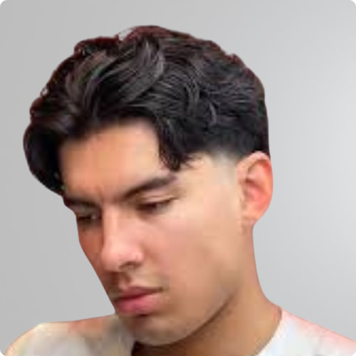 Middle Part Mid Taper Fade