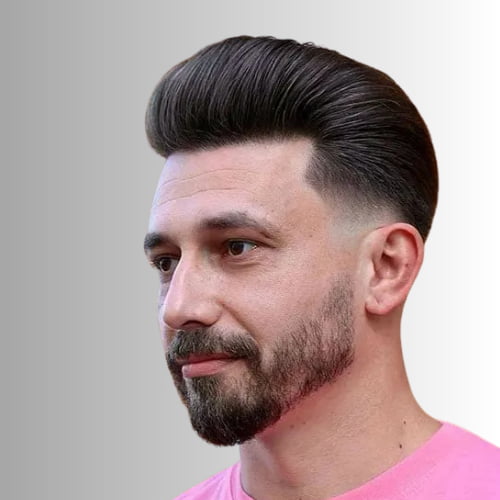 Pompadour Temple Fade