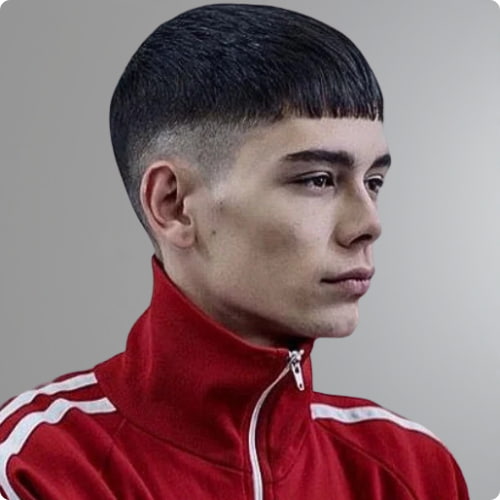 Sharp Caesar with Blunt Fringe