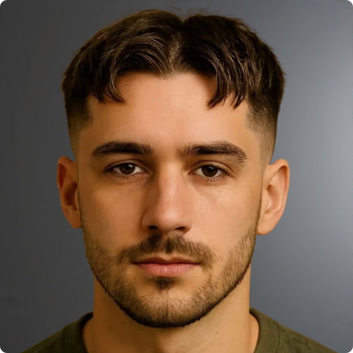 Middle Part Short Hairs