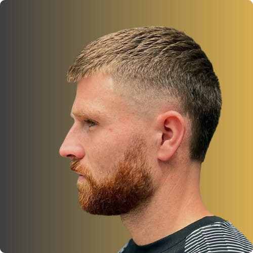 Straight Hair Burst Fade