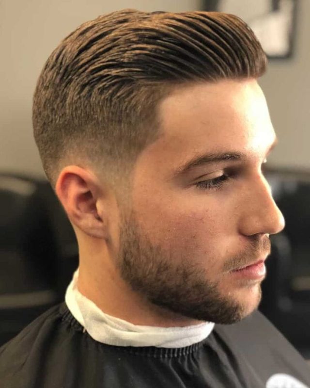 Taper Fade with Side Swept Fringe