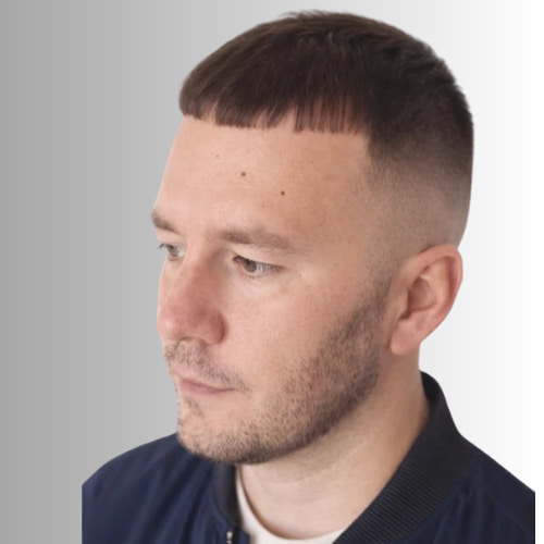 Textured Caesar Edge Haircut