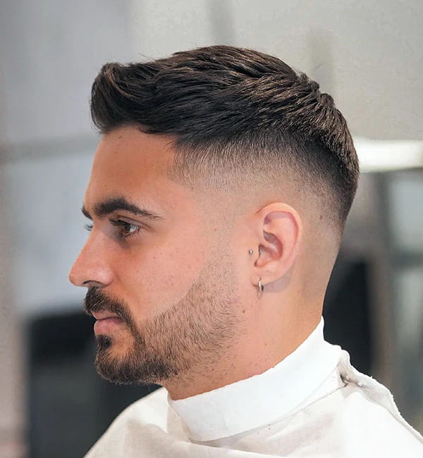 Textured Crop with Side Swept Fringe