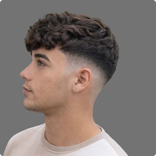 Wavy Fringe Hair with Skin Fade