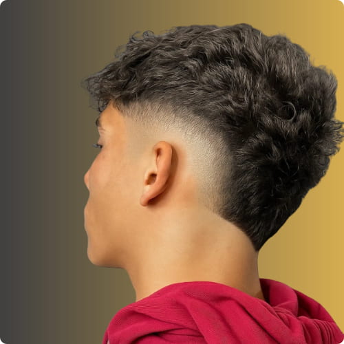 Wavy Hair Burst Fade